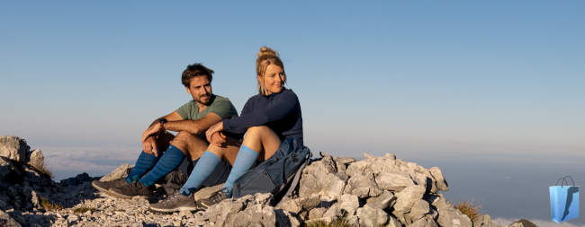 Merino Wandersocken auf der Bergtour