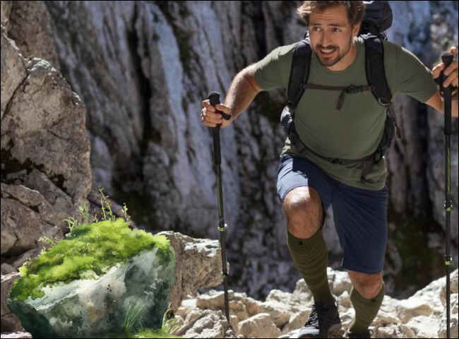 Outdoor Merino Socks in dunklem grün Green Moss
