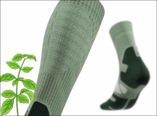 Wandersocken in Herbal Green