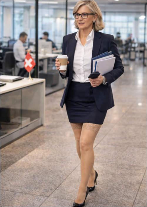 Calypso 140den Feinstrümpfe mit Wirkung und breitem Spitzen-Abschluss