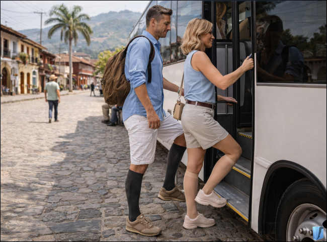 Compressana Twist Stützstrümpfe mit Baumwolle zum Reisen