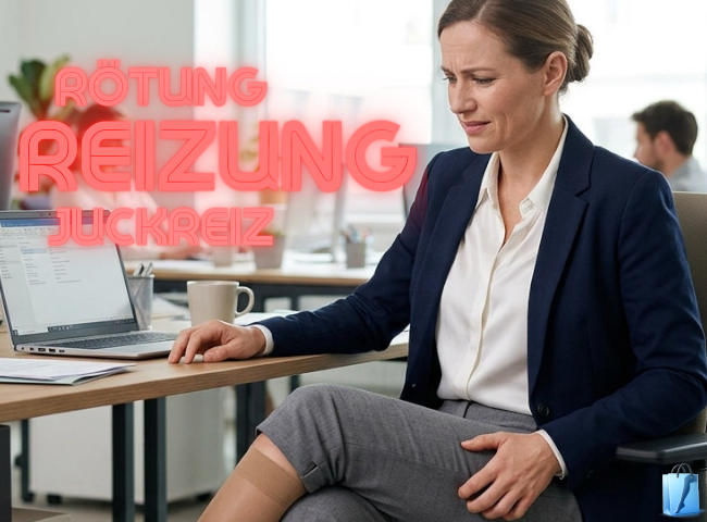 Juckreizt und Rötung durch Kompressionsstrümpfe